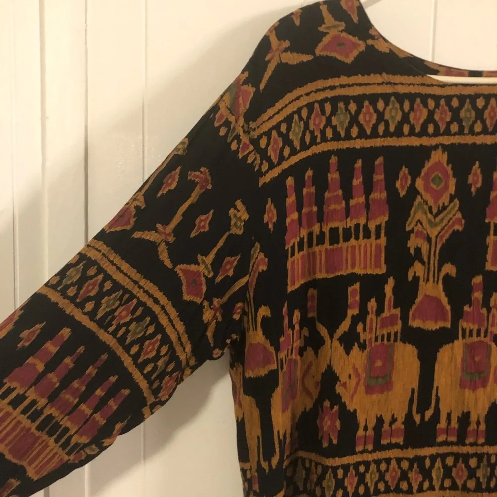 Rabbit Rabbit Rabbit Designs Elephant Print Blouse 18W - Picture 3 of 5
